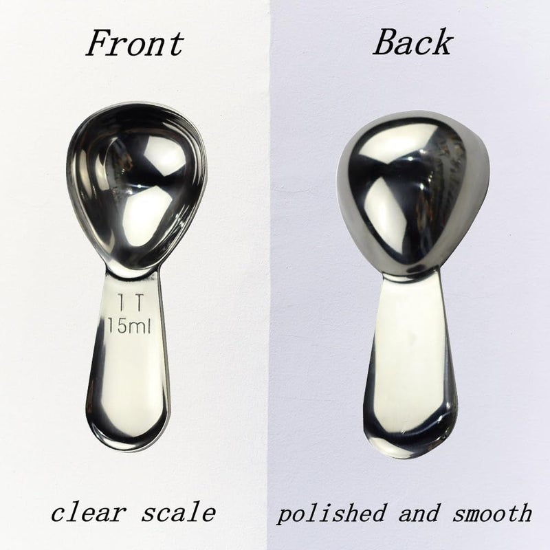 CoaGu 2-Pack Mini Coffee Scoops 15ml - Short Handle Stainless Steel Spoons for Coffee, Baking & Supplements, Non-Slip Grip | Fits Espresso Bags & Spice Containers - Image 5